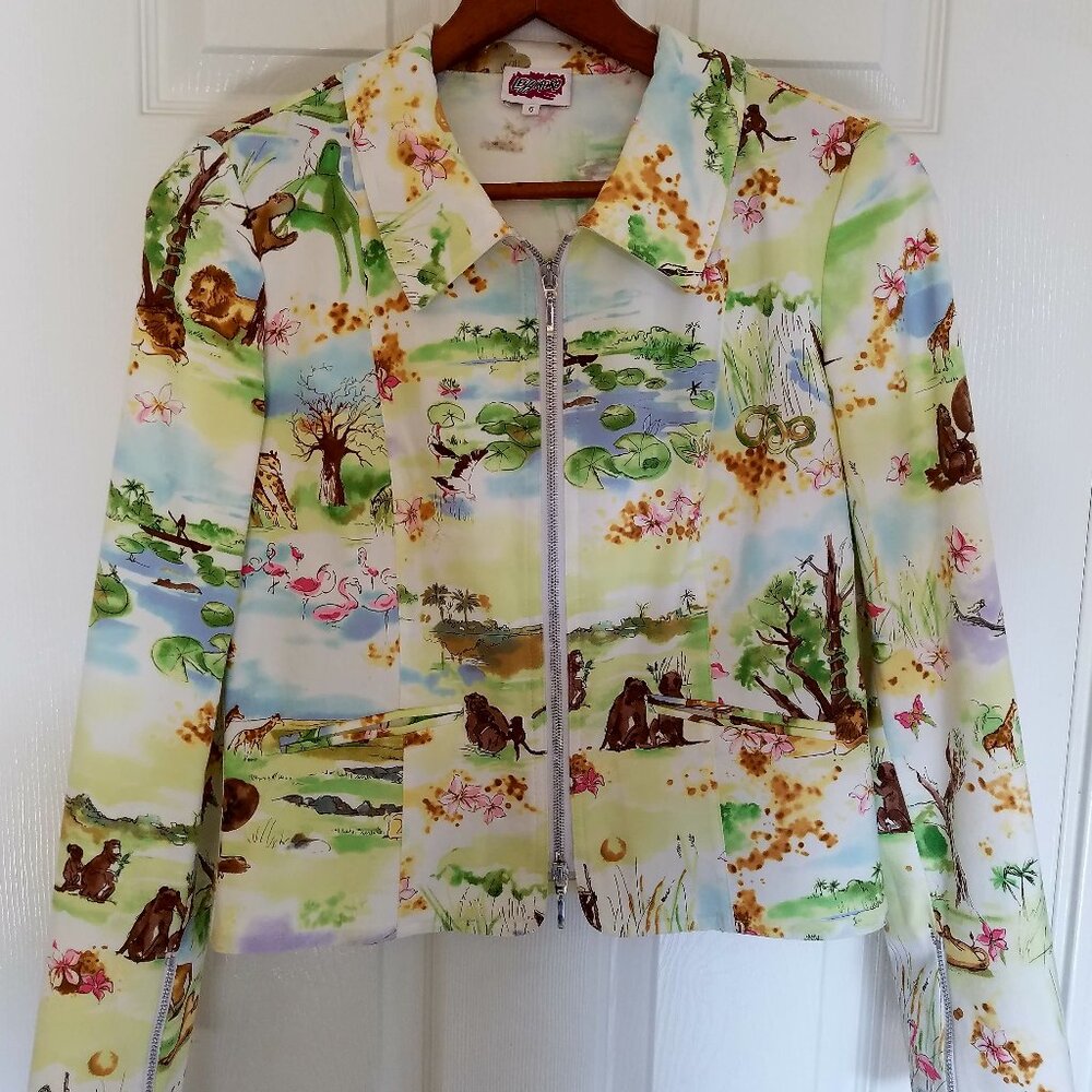 Leggiadro Blazer Jacket Colorful, Whimsical Animal Prints, Made in Italy Size 6